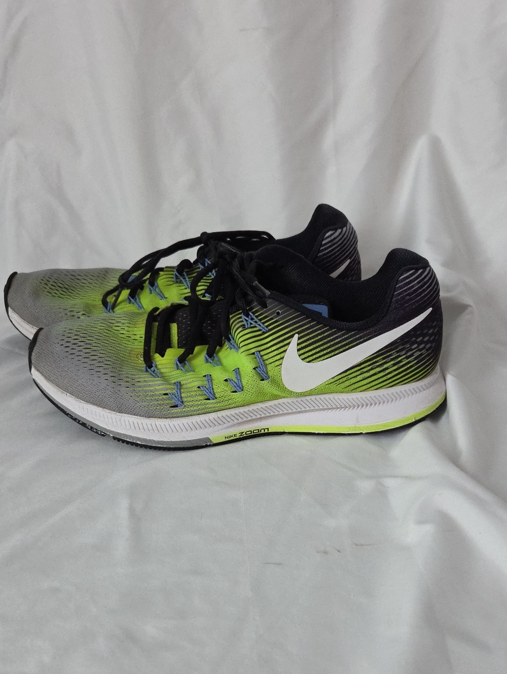 Nike Men's Zoom Running Shoes - Black, Gray & Neon Green
